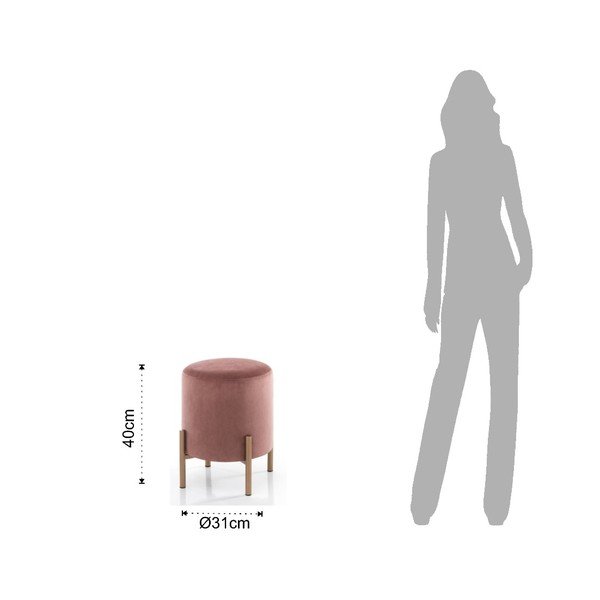 Tomasucci Ammy rozā taburete, ø 31 cm-image-1