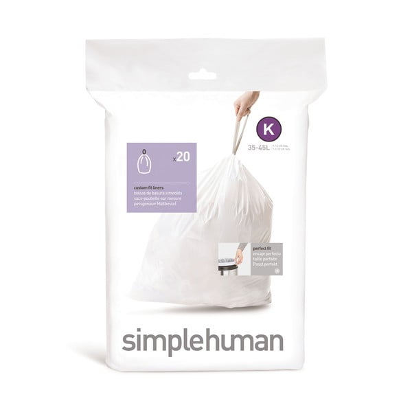 Savelkami atkritumu maisi (20 gab.) 45 l K – simplehuman