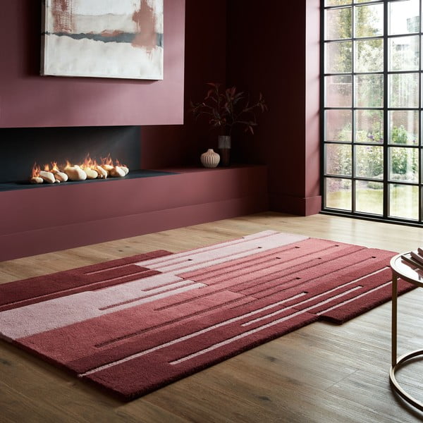 Bordo ar rokām darināts vilnas paklājs 200x290 cm Split Ombre Shaped – Flair Rugs-image-1