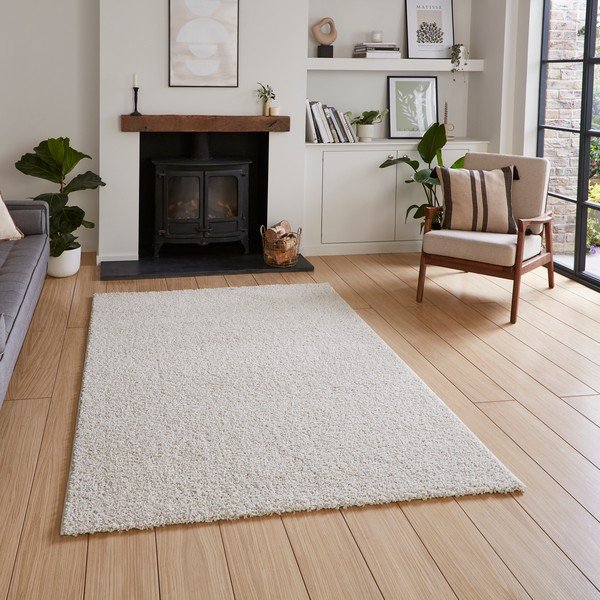 Krēmkrāsas mazgājams paklājs no pārstrādātas šķiedras 80x150 cm Bali – Think Rugs-image-1