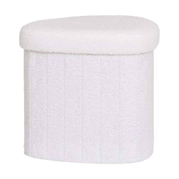 Balts pufs no buklē auduma Medford – House Nordic-image-3