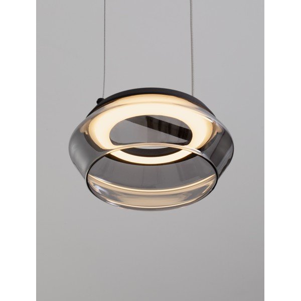 Matēti melna stikla LED piekaramā lampa ø 14 cm Jailyn – Nova Luce-image-1