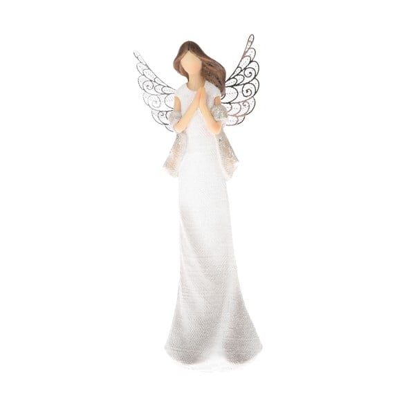 Eņģeļa statuete ar metāla spārniem Dakls, augstums 19 cm