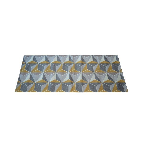 Floorita Dice Ochra pelēks un dzeltens paklājs, 60 x 240 cm-image-1