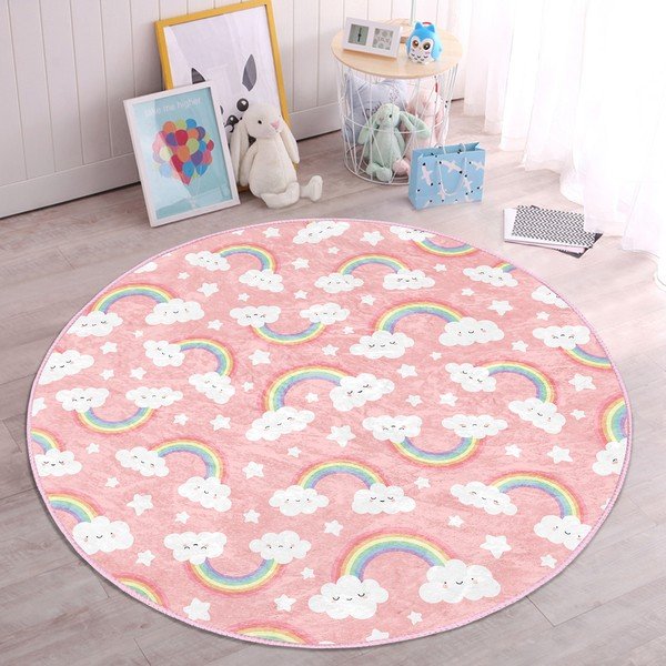 Rozā bērnu paklājs ø 80 cm Comfort – Mila Home-image-4