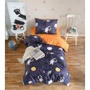 Tumši zila/oranža vienguļamā bērnu gultas veļa 140x200 cm Astron – Mijolnir
