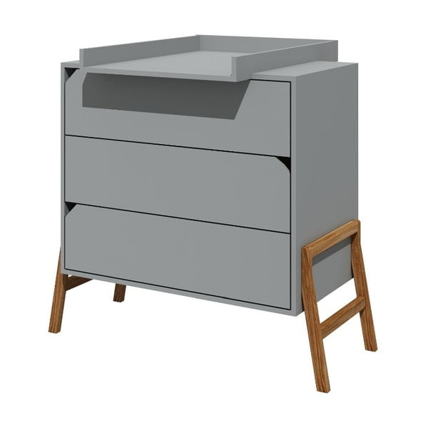 Pelēka kumode ar 3 atvilktnēm BELLAMY Lotta-image-1