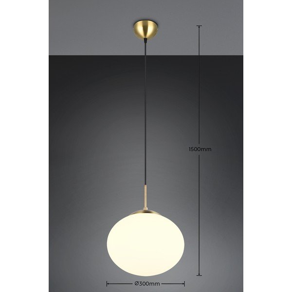 Balta/zelta krāsas piekaramā lampa ar stikla abažūru ø 30 cm Fomento – Trio-image-4