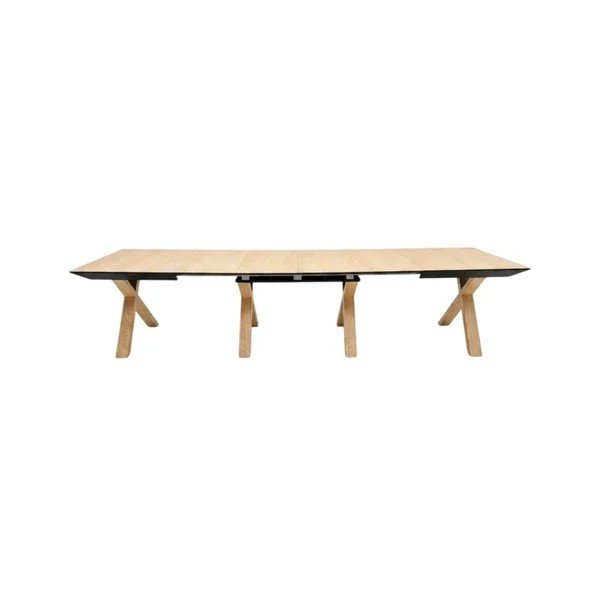 Izvelkams ēdamgalds ar papildu galda virsmu ar ozolkoka imitācijas galda virsmu 100x160 cm Martha – Bobochic Paris-image-3