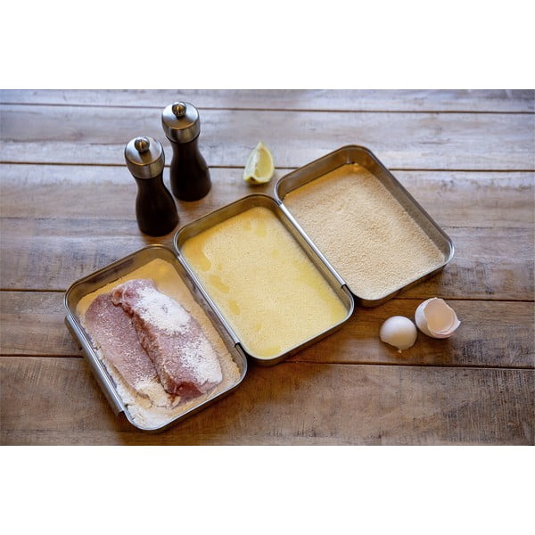 Sudraba krāsas nerūsējošā tērauda panēšanas trauku komplekts – Maximex-image-4