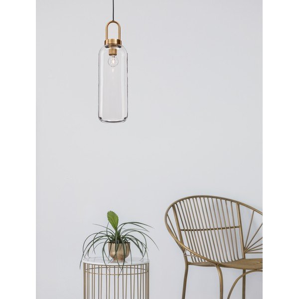 Misiņa krāsas stikla piekaramā lampa ar stikla abažūru ø 15,5 cm Irvine – Nova Luce-image-3