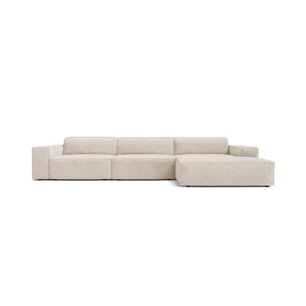 Krēmkrāsas modulārais stūra dīvāns (ar labo stūri/ar zvilni) Jodie – Micadoni -image-1