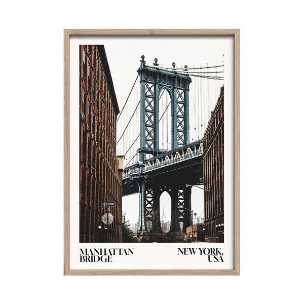 Drukāta glezna ar rāmi 50x70 cm NY Bridge – Styler