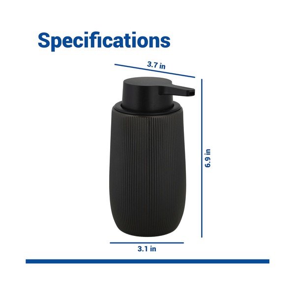 Melns plastmasas ziepju dozators 400 ml Fablo – Wenko-image-4