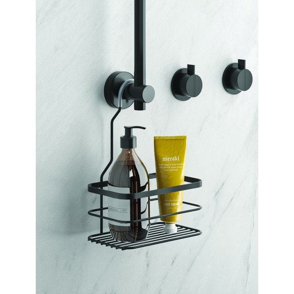 Melns piekaramais vannas istabas plaukts Metaltex Origin-image-1