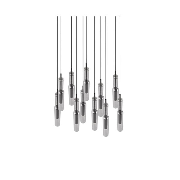 Melna/sudraba krāsas LED piekaramā lampa ar stikla abažūru ø 50 cm Lucent – Trio Select-image-3