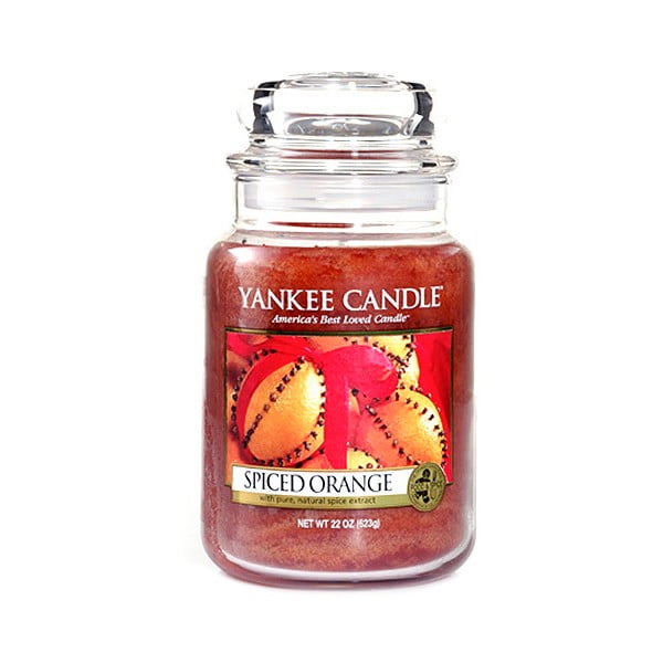 Yankee Candle aromātiskā svece Apelsīns ar garšvielu piedevu, degšanas laiks 110 - 150 stundas.