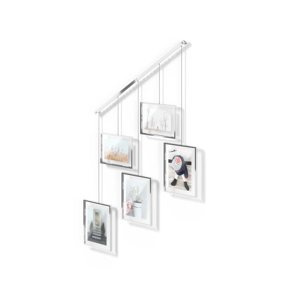 Sudraba krāsas metāla piekarināmi foto rāmji (5 gab.) 66x69 cm Exhibit – Umbra-image-4