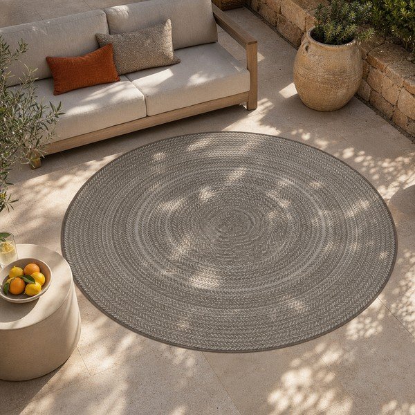 Bēšs āra paklājs Universal Silvana Rutto, ⌀ 120 cm-image-4