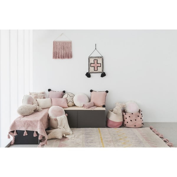 Rozā/krēmkrāsas mazgājams/ar rokām darināts kokvilnas bērnu paklājs 120x160 cm Azteca Vintage Nude – Lorena Canals-image-3