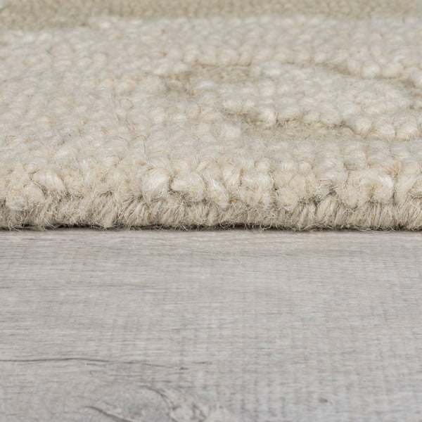 Bēšs ar rokām darināts vilnas paklājs 200x290 cm Dion Ikat – Flair Rugs-image-4