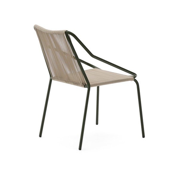 Tumši zaļš/bēšs metāla dārza krēsls Zivia – Kave Home-image-4