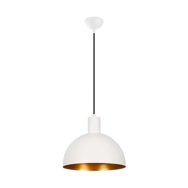 Balta/zelta krāsas piekaramā lampa ar metāla abažūru ø 30 cm Sivani – Opviq lights-image-3