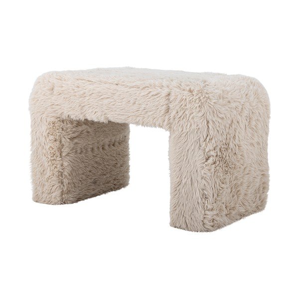 Bēšs pufs no mākslīgās kažokādas Bobbie – Bloomingville-image-2