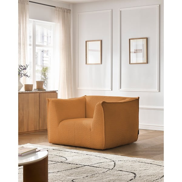 Sinepju dzeltens atpūtas krēsls no buklē auduma Giorgia – Bobochic Paris-image-1