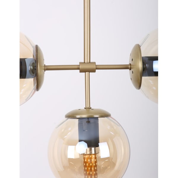 Zelta krāsas griestu lampa ar stikla abažūru ø 15 cm Seagull – Squid Lighting-image-2