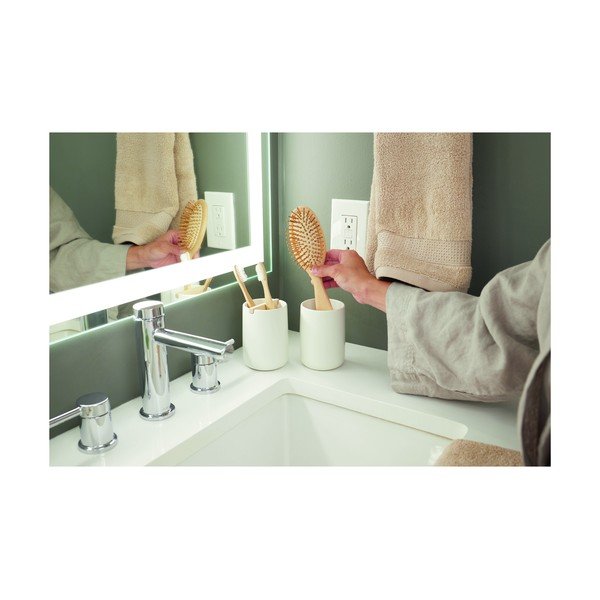 Balta keramikas trauks zobu birstēm iDesign Vanity-image-2