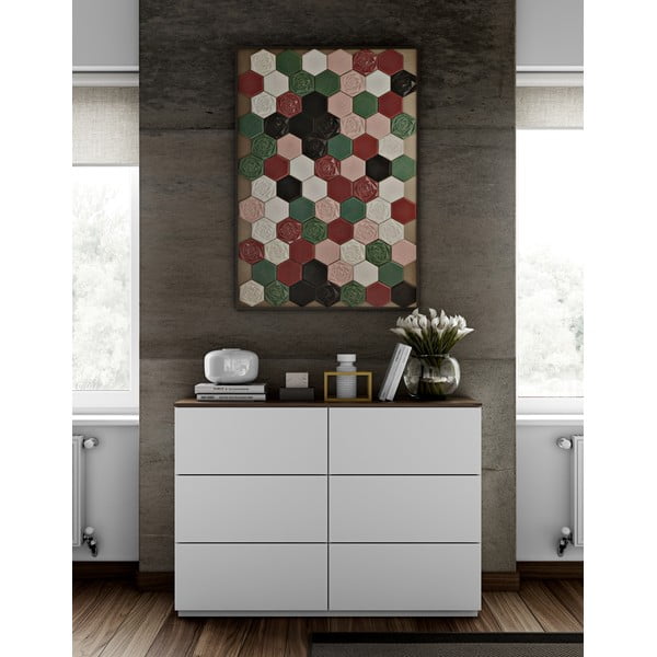 Balta kumode ar valriekstkoka imitācijas virsmu, 120 x 84 cm Join – TemaHome-image-1