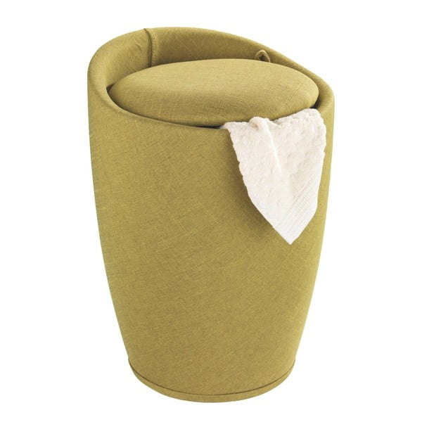 Zaļš veļas grozs un taburete vienā Wenko Linen Look, 20 l-image-2