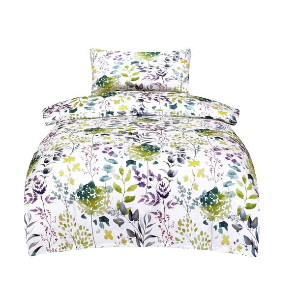 Balta vienguļamā gultas veļa no kokvilnas satīna 140x200 cm Savoy – My House