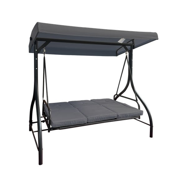 Pelēka metāla dārza šūpoles Paris – Rojaplast-image-3