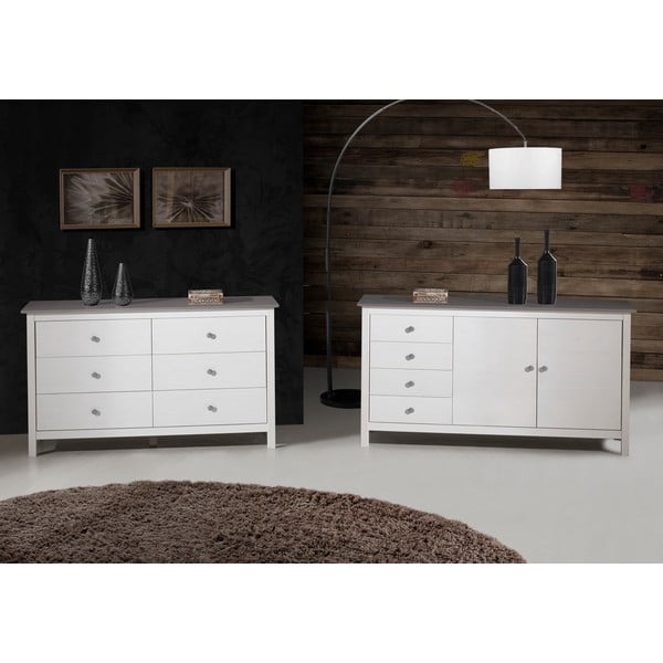 Balta priedes masīvkoka zema kumode 130x80 cm Berna – Marckeric-image-4