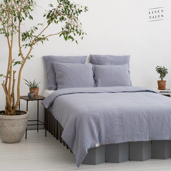 Pelēks divguļamais segas pārvalks no kaņepju šķiedras 200x200 cm – Linen Tales-image-4