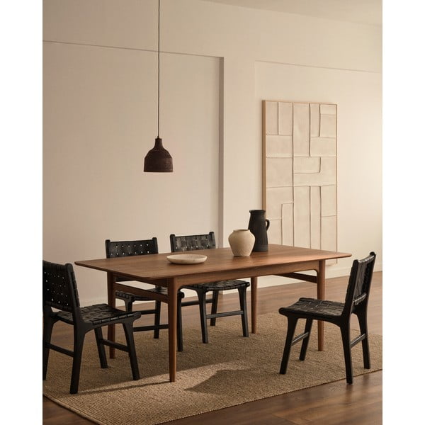 Melna piekaramā lampa ar koka abažūru ø 15 cm Amire – Kave Home-image-1