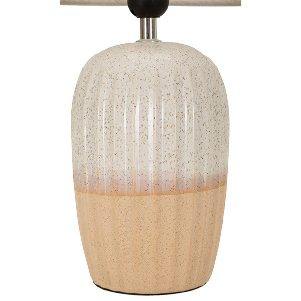 Krēmkrāsas keramikas galda lampa ar auduma abažūru (augstums 44 cm) Japandi – Mauro Ferretti-image-3