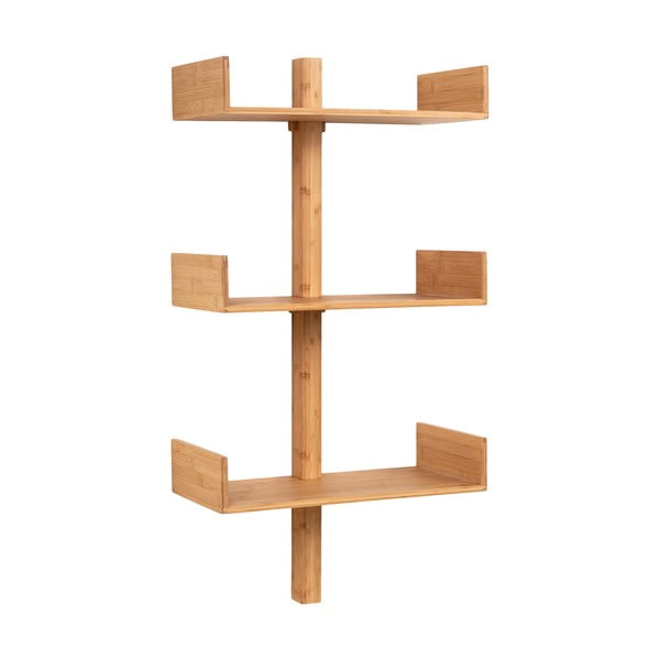 Dabīga toņa daudzlīmeņu bambusa sienas plaukts 50 cm Villa – House Nordic-image-1