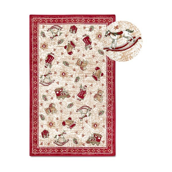 Sarkans paklājs ar Ziemassvētku motīvu no kokvilnas maisījuma 50x80 cm Toy's Delight Red Christmas – Villeroy&Boch