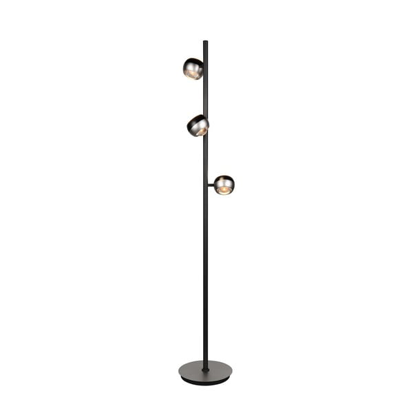 Melna/sudraba krāsas LED stāvlampa (augstums 150 cm) Orbit – Trio Select-image-1