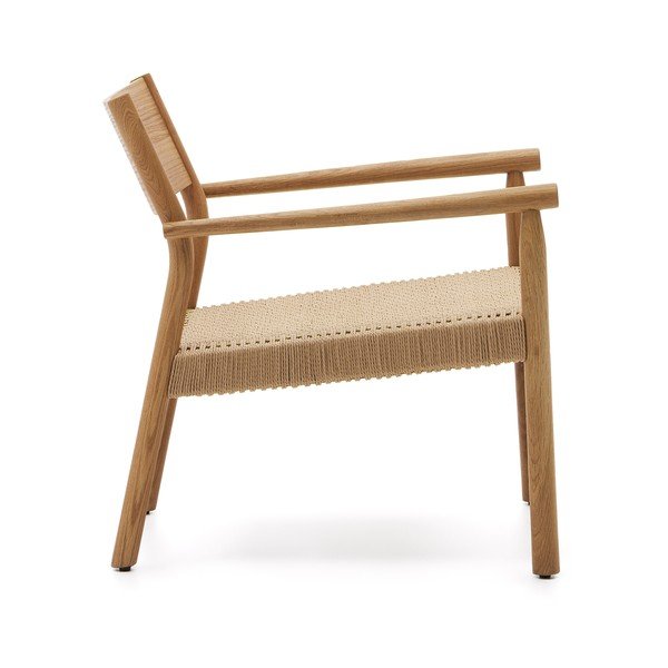 Gaiša dabīga toņa austs atpūtas krēsls Yalia – Kave Home-image-3