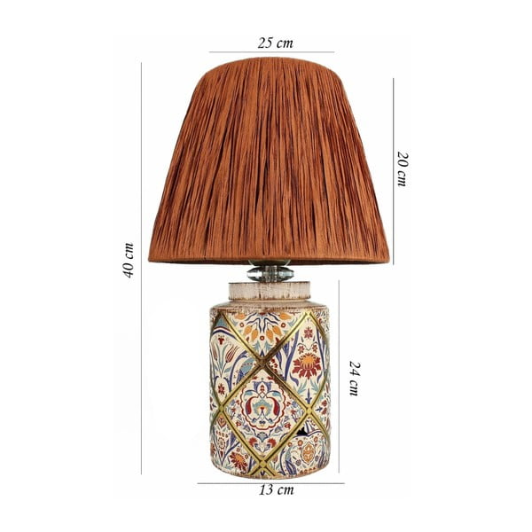 Terakotas oranža galda lampa ar papīra auklas abažūru (augstums 40 cm) Alev – Opviq lights-image-3