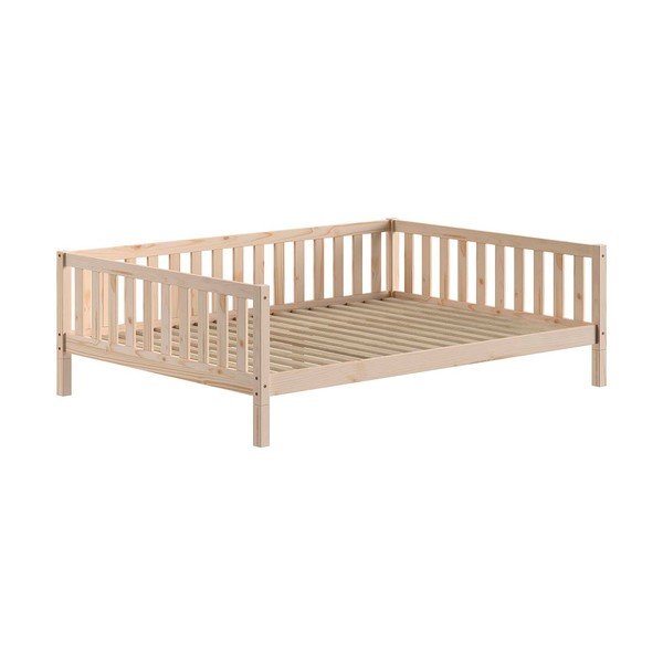 Dabīga toņa priedes masīvkoka bērnu gulta mājas formā ar redelēm 140x200 cm Dallas – Vipack-image-4