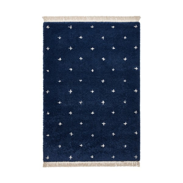 Tumši zils paklājs Think Rugs Boho Dots, 120 x 170 cm