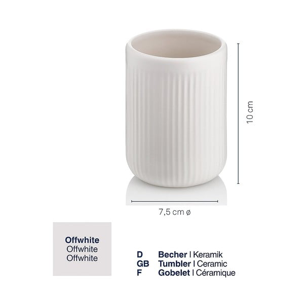 Balta keramikas krūze zobu birstēm Kela Adele-image-2