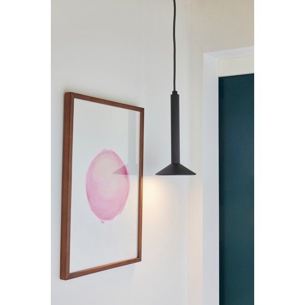 Melna metāla piekaramā lampa ar regulējamu spilgtumu ø 12 cm Chromatic – Hübsch-image-1
