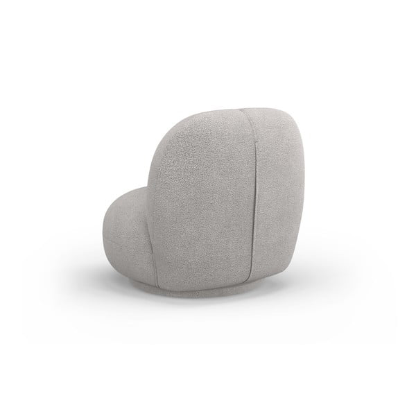 Gaiši pelēks atpūtas krēsls no buklē auduma Chuck – Micadoni Home-image-3