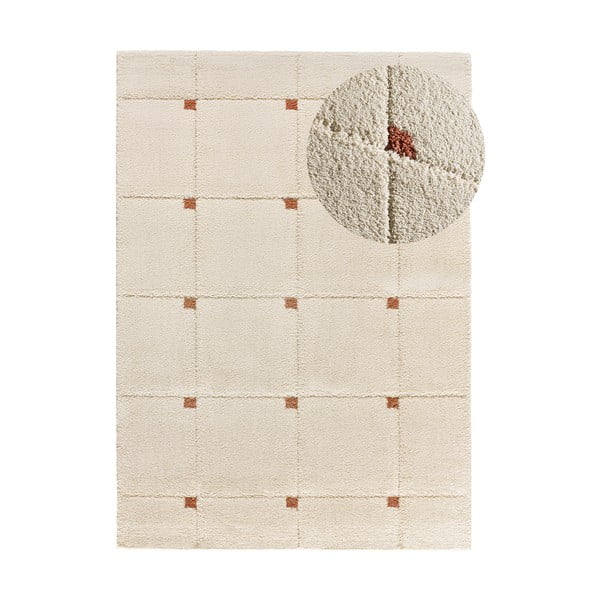 Ķieģeļu sarkans/krēmkrāsas paklājs 133x190 cm Brenda – Universal